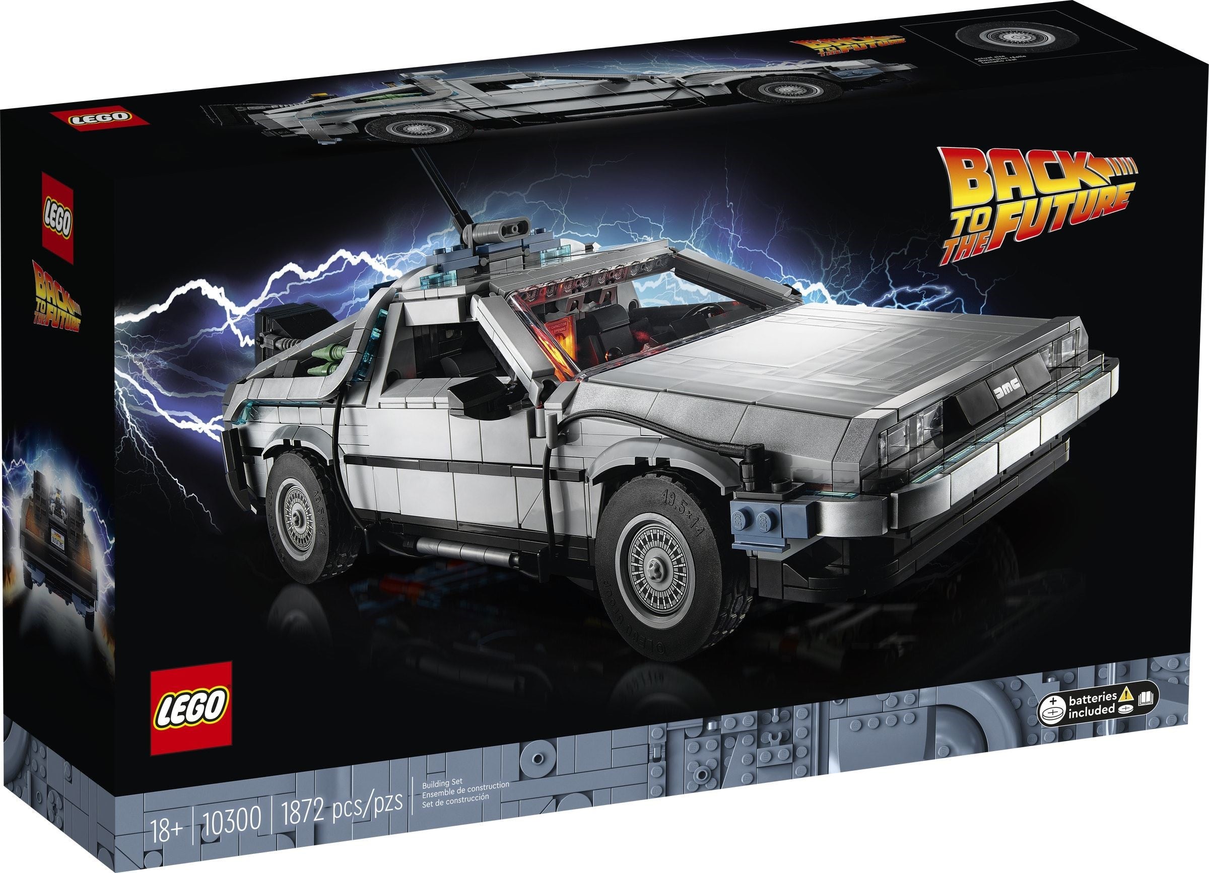 LEGO Back to the Future DeLorean time machine set packaging