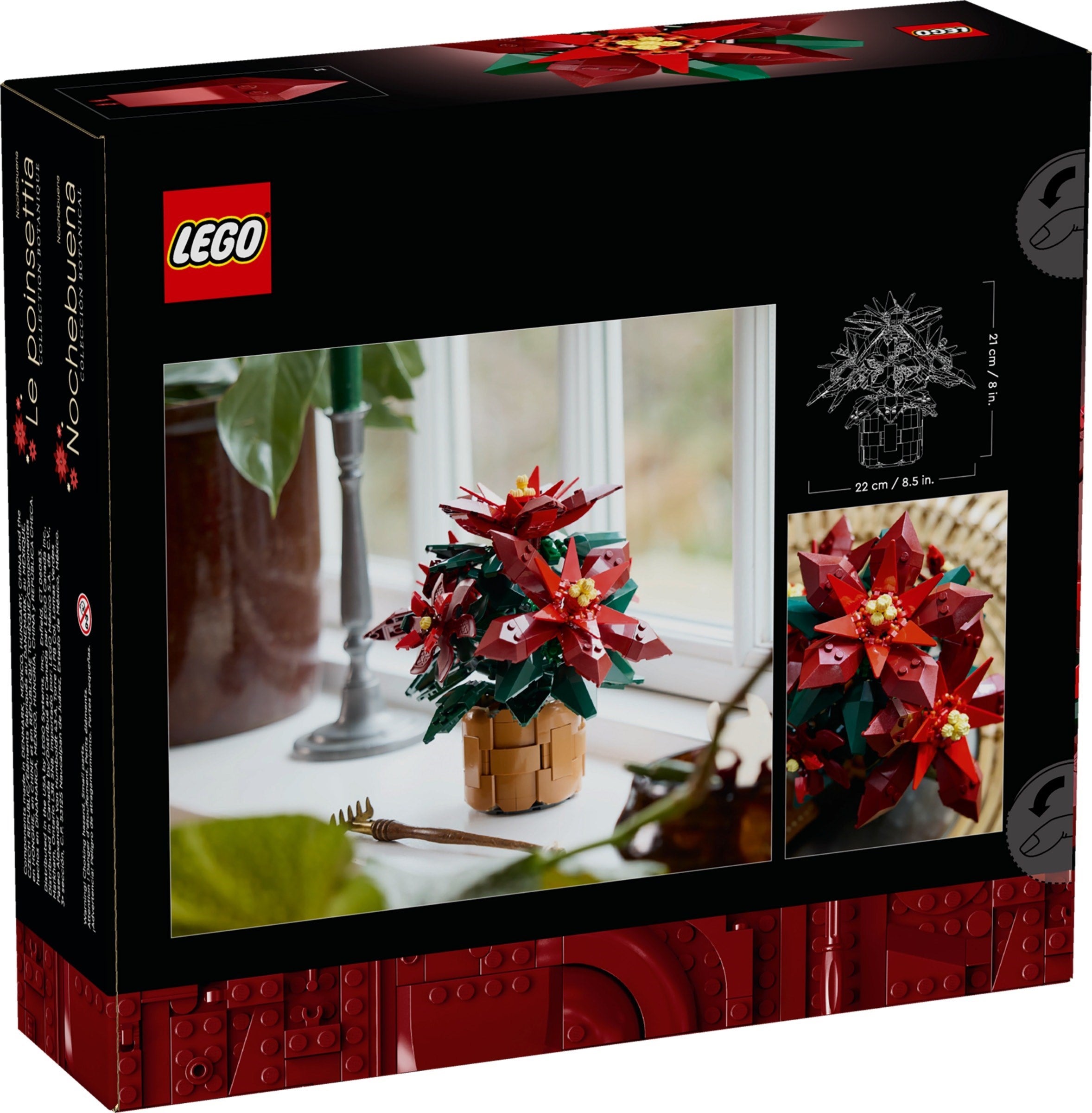 LEGO set packaging with poinsettia plant design