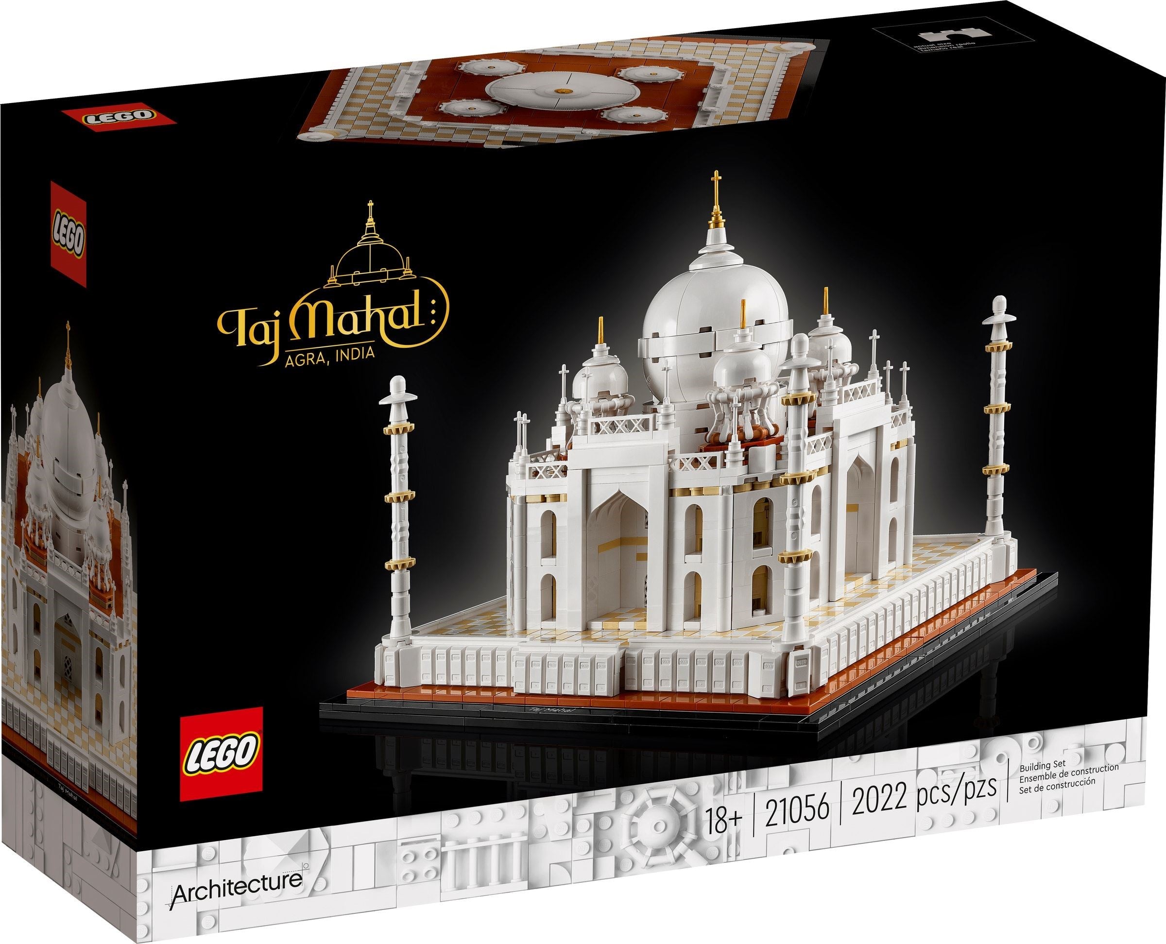 LEGO Taj Mahal set packaging with LEGO logo and product details.