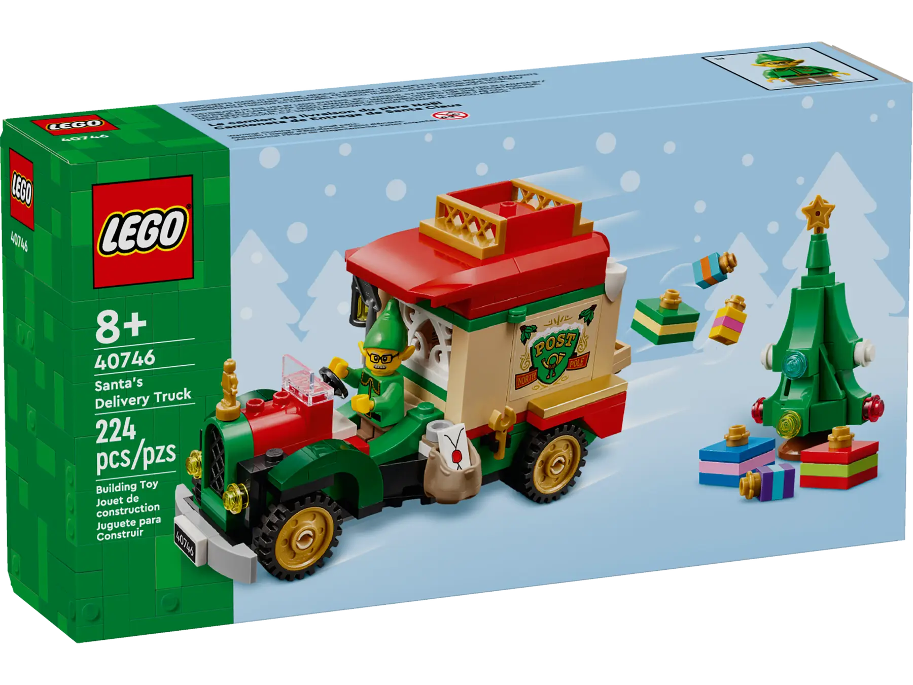 LEGO Santa's Delivery Truck set packaging with festive design