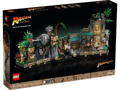 LEGO Raiders of the Lost Ark set packaging with detailed illustrations on a black background